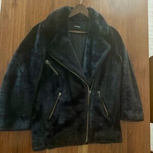 The Kooples Black Faux-Fur Jacket